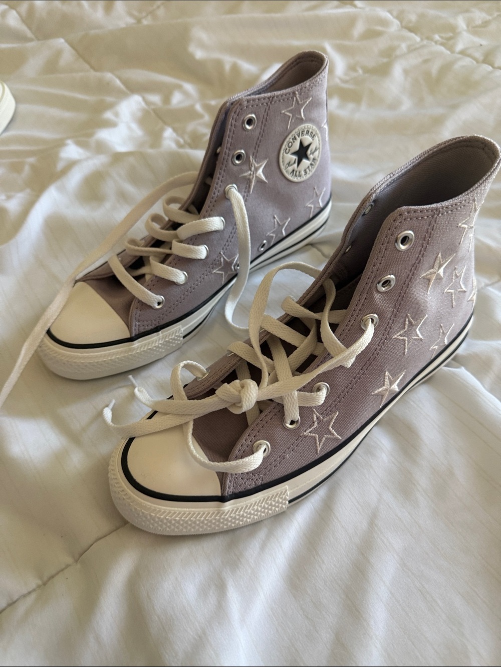 Converse High Top Sneakers - Lavender with White Accents